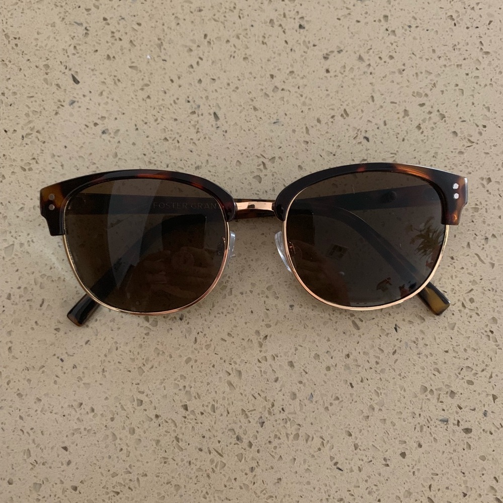 Tortoise shell glasses.